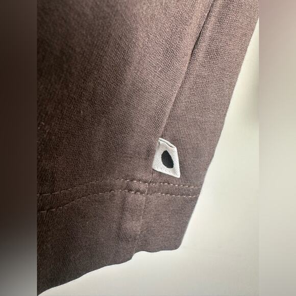 AKRIS PUNTO Contrast Collar Blouse Knit Top Brown Cream Size XS Rugby Cotton - Picture 6 of 7